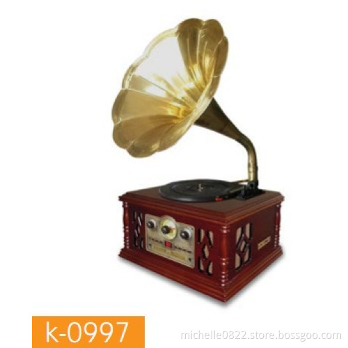 nostalgic phonograph, retro turntable player,gramphone, CD player, radio